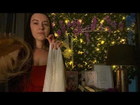 ASMR Doing Your Hair & Designing Your Wedding Veil | Hair, Fabric, & Typing (Wedding Series Pt 2)