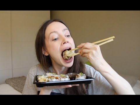 ASMR Whisper Eating Sounds | Vegetarian Sushi & Crab Chips