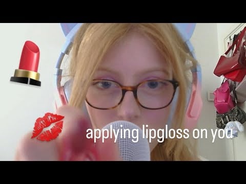 (asmr) applying lipgloss on you (mouth sounds)