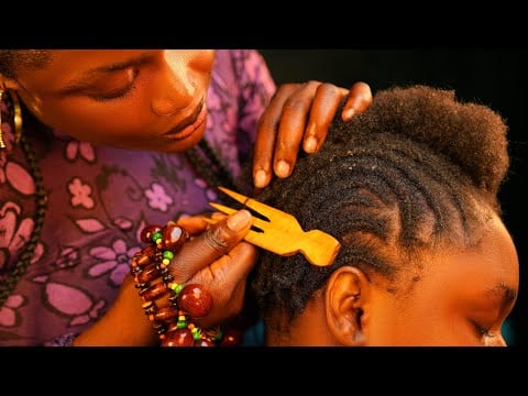 Asmr✨pleasurable scalp scratching between braids | Braids loosening | with soft whisper for sleep 