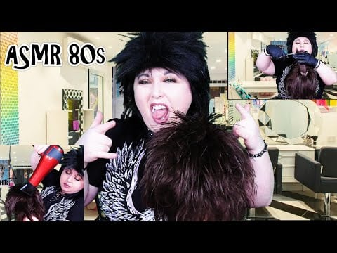 ASMR 80's Hair Salon Roleplay (Hair Wash, Haircut, Blow Dry, Hair Dryer, Style, Gum Chewing, Gloves)