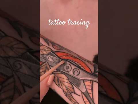 tattoo tracing to classical music 💫🖤 #visualasmr #tattoo #tattoosleeve #asmr