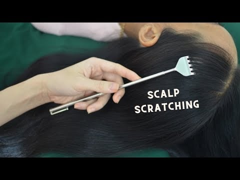 ASMR Hair Parting, Hair Brushing, Real Person Head Massage, Head Treatment For Headache Relief