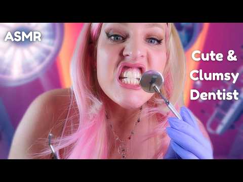 ASMR Cute Clumsy Dentist Roleplay | She Drops EVERYTHING (Funny + Flirty + Super Tingly)
