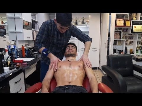 full body and cup massage at barber shop asmr
