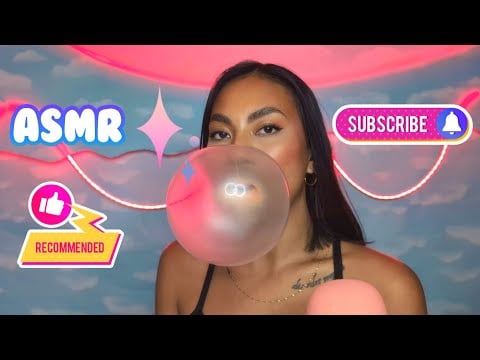 ASMR No Talking Bubblegum Chewing Video , Bubble In Bubble , Satisfying Sounds