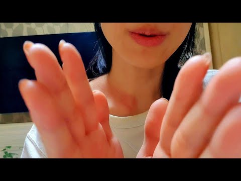 ASMR Hand Movement & Tongue Clicking 💤💜 finger fluttering, tongue fluttering, positive words, sleep