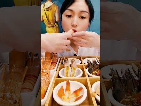 🦐🍚 Mukbang eating sounds tasty bites #MukbangSounds #SeafoodFeast