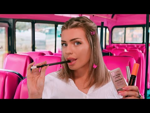 ASMR cute girl does your makeup on the bus (she's OBSESSED bc you're so beautiful!) 💕💄