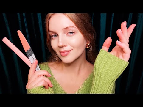 ASMR Doing Your Nails. Dry and Oil Hand Massage. Personal Attention