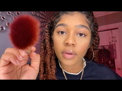ASMR- Stippling You + Brushing Your Face 😴💕  (MOUTH SOUNDS, PERSONAL ATTENTION, INAUDIBLE WHISPER) ✨