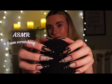 ASMR pure foam mic scratching with XXL nails 🖤🎧 (no talking)