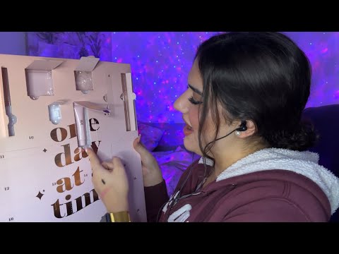 ASMR ABRIENDO UN CALENDARIO DE ADVIENTO DE MAQUILLAJE 😍 un poco fail