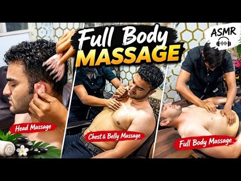 Young Barber Full Body Massage ASMR | Head, Chest & Belly Relaxation 😍