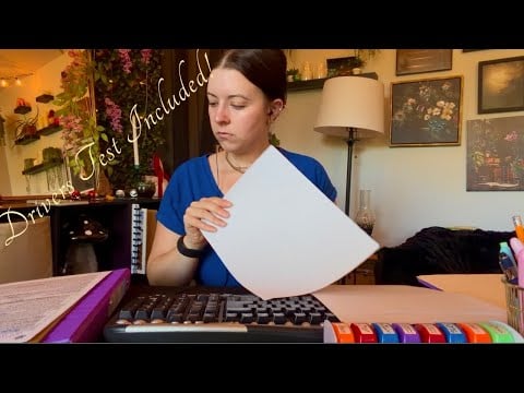ASMR Getting Your Drivers License (test included!) | Writing, Typing, Paper Sounds, Driving Sounds