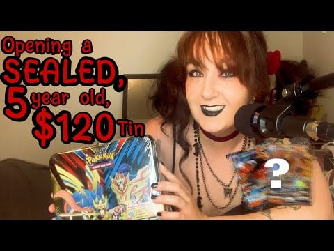 Opening a 5 YEAR OLD $120 POKEMON TIN Card Opening ASMR