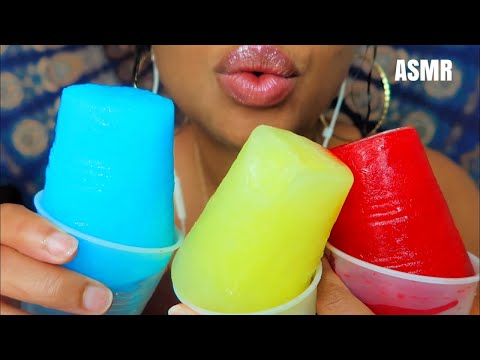 ASMR | Eating Frozen Cups 🥶🍇🍋🍐🍒🍉🍍🍑