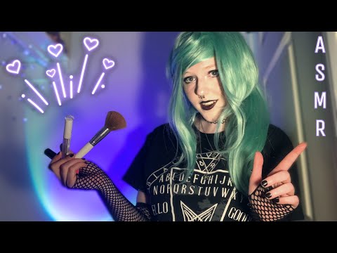 ASMR | Nice Pastel Goth Girl Does Your Makeup (Flirty) (WLW) (Personal Attention)