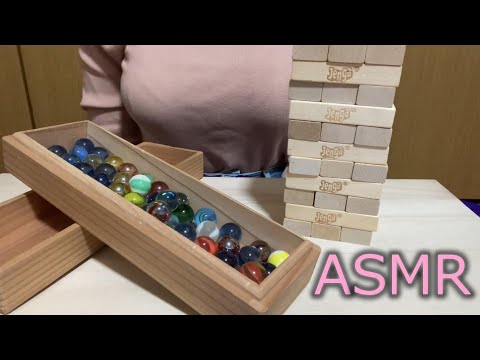 【ASMR】ビー玉＆ジェンガ Marbles & Jenga