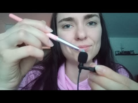 ASMR- Mini mic brushing and mouth sounds 👄