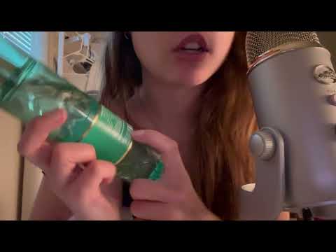 ASMR tapping and describing lotion and mist products