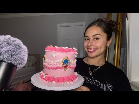 asmr : eating birthday cake 