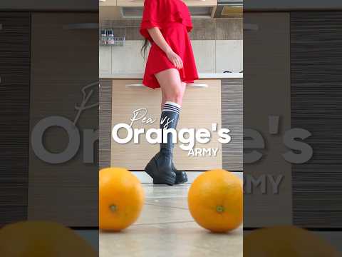 Pea’s Boots vs. Orange's Army! Aggressive Food Crushing! Oddly Satisfying! ASMR