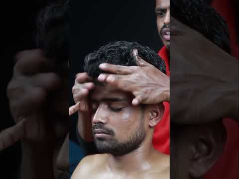 ASMR Back Body Massage And Head Massage With Neck Cracking #shorts