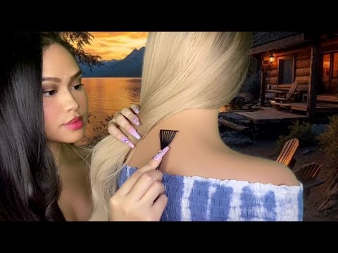 ASMR Friend Plays With Your Hair + Back Scratch At Summer Lakehouse | Personal Attention Roleplay