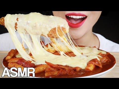 ASMR CHEESE FONDUE+MOZZARELLA CORN DOG+SPICY RICE CAKES TTEOKBOKKI Eating Sounds Mukbang