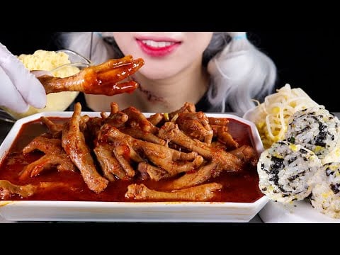 ASMR Spooky Halloween Special Mukbang | Spicy Chicken Feet | Dak-bal | Eating Sounds No Talking