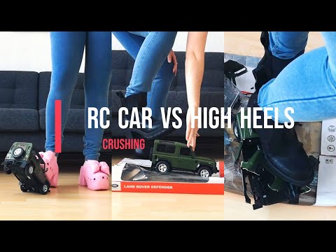 Experiment: High Heels vs RC Car Land Rover  #crush #shoes #asmr