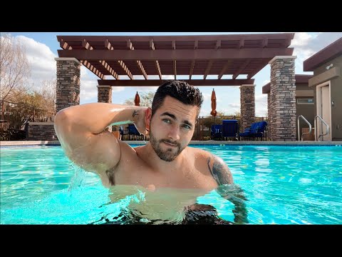 ASMR Ramble & Water Sounds In The Pool - Chill Soft Spoken ASMR