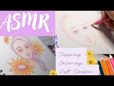 ASMR Soft Spoken Coloring Challenge Colored Pencil Super Relaxing