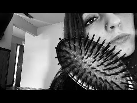 ASMR Hair Brush Triggers in B&W