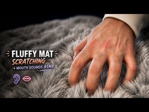 Fluffy Fur Mat Scratching + Mouth Sounds ASMR 🤤✨