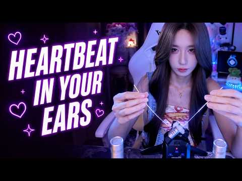 ASMR Most Tingly 3Dio Ear Triggers 🤤 Heartbeat & Soft Sounds for 99.9% Sleep / 4Hr (No Talking)
