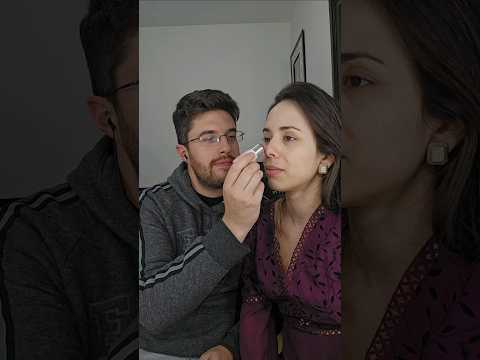MEU NOIVO FAZ A MINHA MAKE (ASMR)