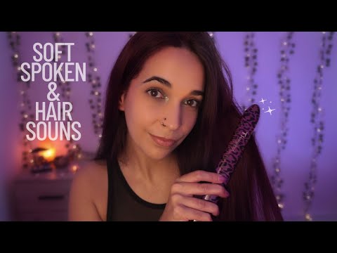 ASMR Me cepillo y aliso el pelo SUAVE Y RELAJANTE | SOFT SPOKEN & HAIR SOUNDS