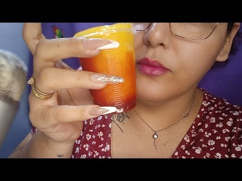 ASMR Comiendo mangonada o paleta de mango 🥭 con chamoy
