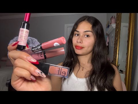 LIPGLOSS ASMR 👄 (lipgloss application, kisses, mouth sounds and tapping)