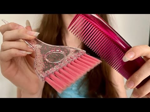 ASMR putting your hair in a slick back ponytail | hair combing | camera combing | hair brushing 