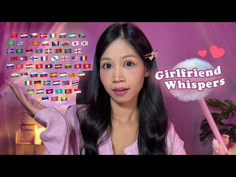 ASMR “I’ll Stay Until You Sleep” Girlfriend Whispers 🎀💖 | 70 Languages 🌍 Soft Comfort for You