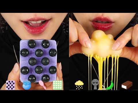 HARIBO CHOCOLATE MARSHMALLOW ASMR EDIBLE HAIR BRUSH, HONEY JELLY, SPRUNKI KEY CHAIN UNBOXING ASMR 🍫