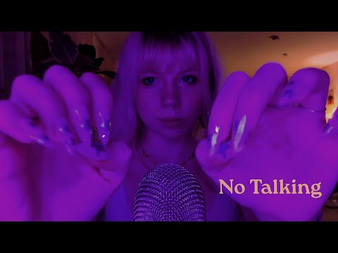 ASMR nail tapping & gum chewing (dark lighting, no talking) 💜