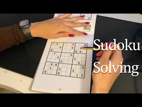 [ASMR] Relaxing Sudoku Puzzle Solving | Whispers, Pencil Sounds, Puzzles