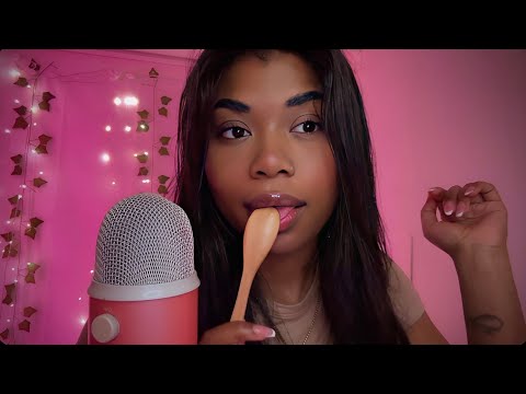 ASMR | Layered Mouth Sounds (Fast/Wet) + Eating Your Face W/ a Wooden Spoon (1 Hour)