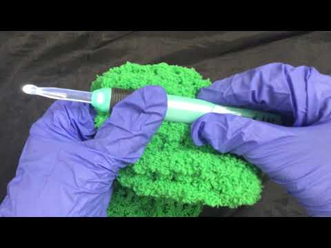 VINYL GLOVES💚  Hands in gloves,  crocheting‼ Relaxing 🎧 [[ASMR]]