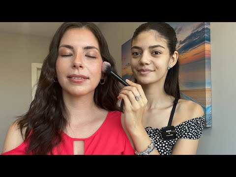 ASMR Real Person Glowing Makeup Application & Hair Style | Relaxing Session, Soft Spoken Role-play