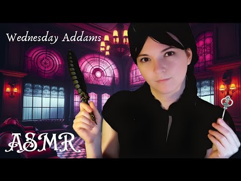 ASMR Haunted Luxury Hotel Check-in with Wednesday Addams (roleplay, soft-spoken)